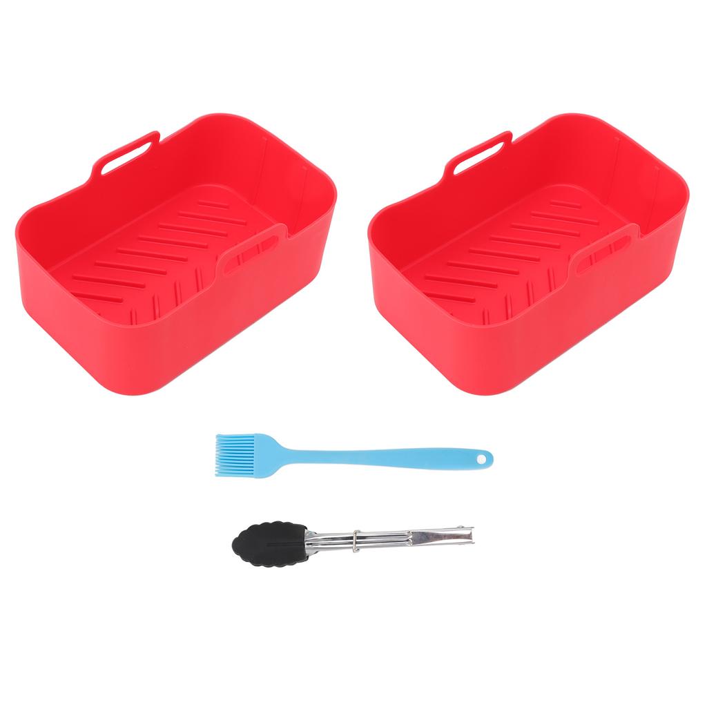 Silicone Air Cooker Pot for Ninja DZ201 Foodi 8QT Dual Fryer With Brush and Clip Cooking