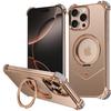 For iPhone 16 Pro Max Case PC + Metal Boardless Phone Back Cover with Kickstand