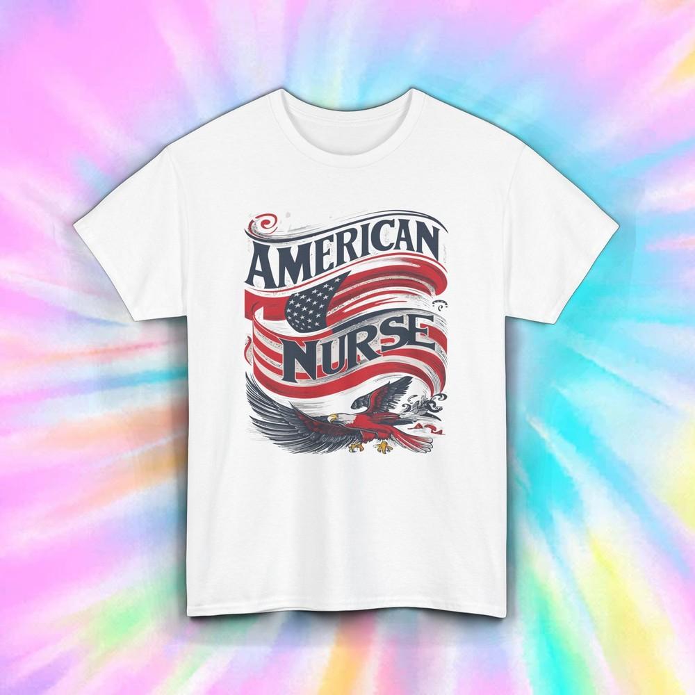 

American Nurse Shirt Patriotic Flag Eagle RN Appreciation Tee S-5XL 4XL