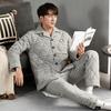 Pajamas Men'S Winter Woven Pure Cotton Padded Three-Layer Thickened And Velvet Warm Autumn And Winter Loungewear