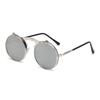 Old Metal Steampunk Flip Sunglasses Men Women Vintage Round Frames Retro Fashion Eyewear