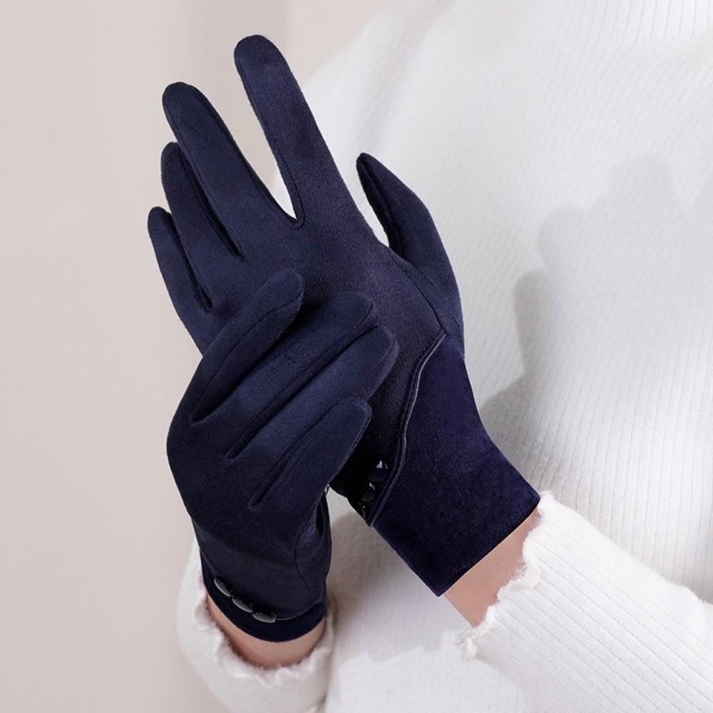 Suede Women's Warm Gloves Touchscreen with Warm Lining Winter Gloves Windproof Running Cyclin Cold Weather Gloves