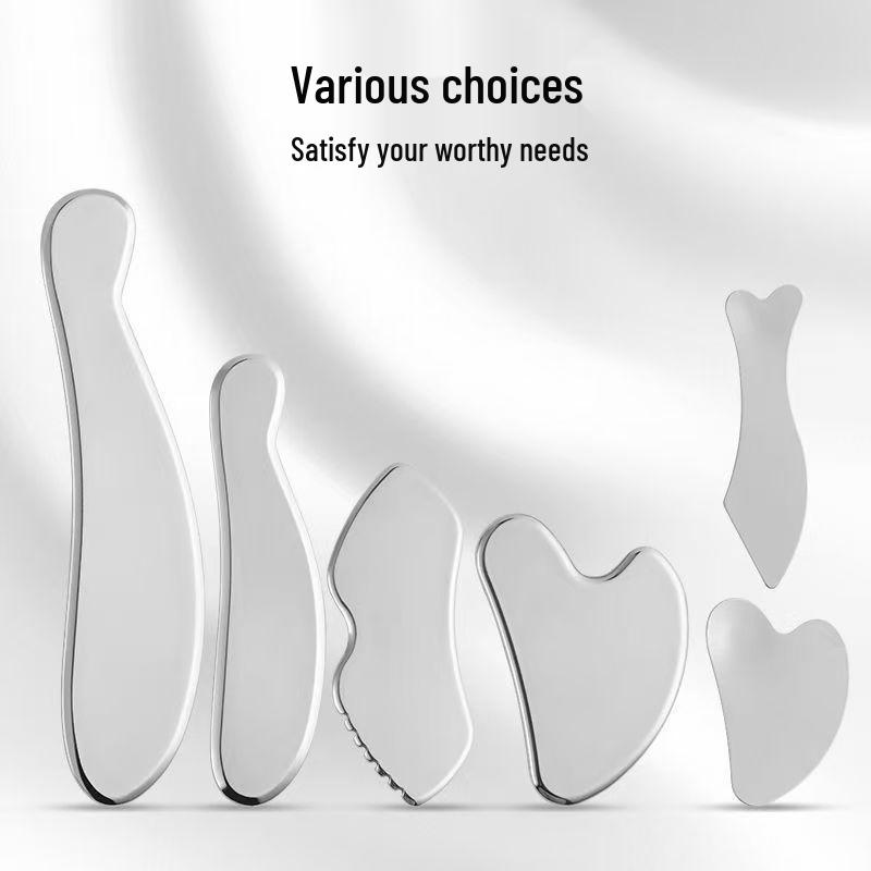 Heart-Shaped Stainless Steel Gua Sha Board for Face Lifting and Massage