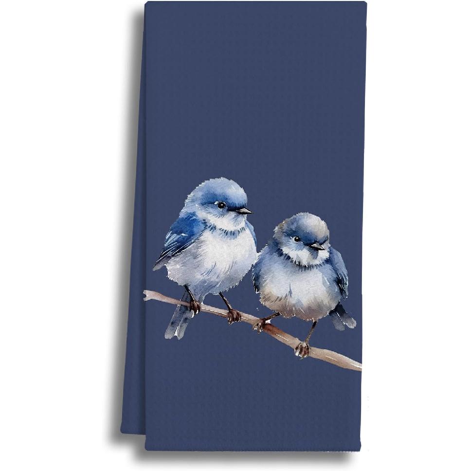 Blue Bird Bathroom Decor,Blue Bird Towels Hand Towels,Birds Hand Towels Soft Dish Cloth for Lovers Women Men,16x24 Inches