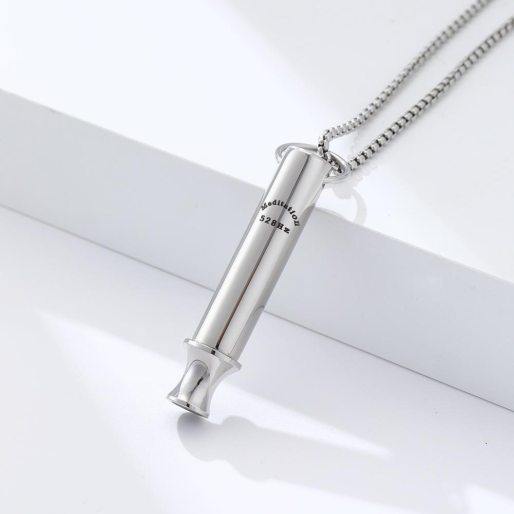 Titanium Steel Meditation Mindfulness Pendants 528Hz Yoga Meditation Necklace Jewelry Accessories серебряный