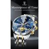 POEDAGAR Original Luxus Herrenuhr Wasserdicht Leuchtend Chronograph Armbanduhr Edelstahl Quarzuhren für Mann Reloj