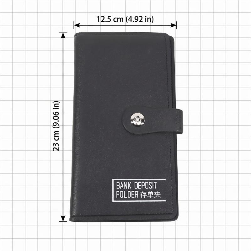 PU Leather Deposit Certificate Holder Transparent Bill Receipt Payment Cash Storage Book Office Classification Organizer Pouch