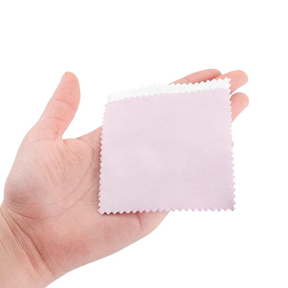 50Pcs 8x8cm Jewelry Cleaning Cloth Soft Fabric Cleaning Polishing Cloth  Anti-Tarnish Tool