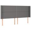VidaXL Tête de Lit à LED Meuble de Chambre à Coucher Accessoire de Lit Double Tête de Cadre de Lit Intérieur Gris 3124014