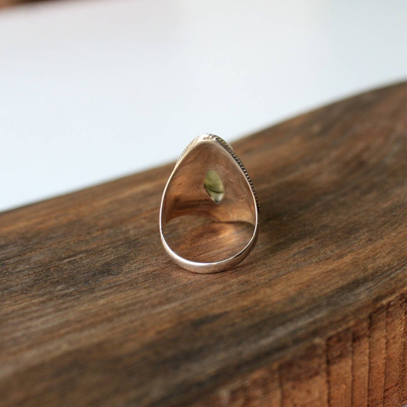 Natural Prehnite AAA+Quality Ring, Finger Boho Ring, 925-Sterling Silver Ring, Engagement Gift, Marquise Gemstone Ring, Handmade Jewelry,