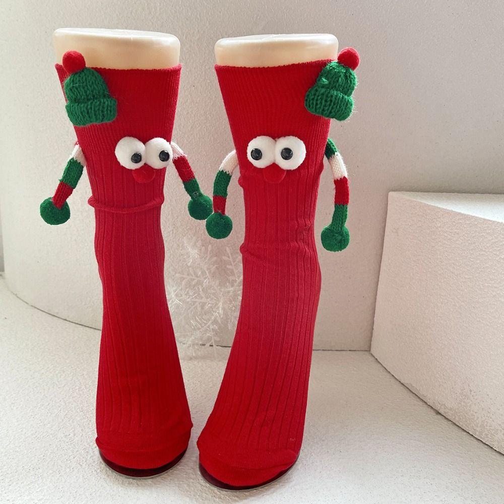 Novelty 3D Designs Christmas Socks Cartoon Cute Cartoon Socks Big Eyes Middle Tube Socks Daily