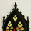 Halloweenská dekorace na zeď Vintage styl kostelního okna s květinovou výzdobou Dřevěná závěsná dekorace na zeď Gotický umělecký ornament pro domov, obývací pokoj