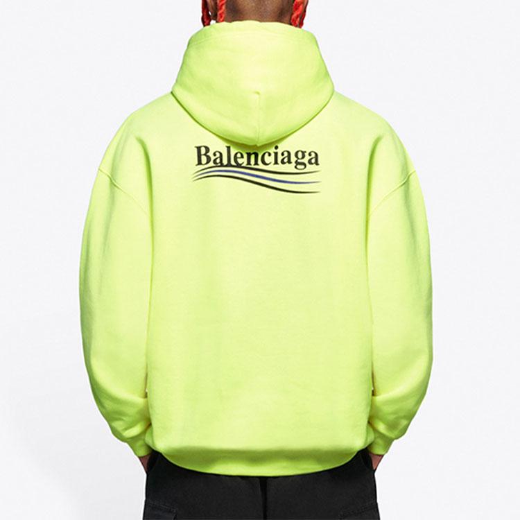 Balenciaga Felpa da Campagna Politica Uomo Giallo Neon 600583TJVD47110