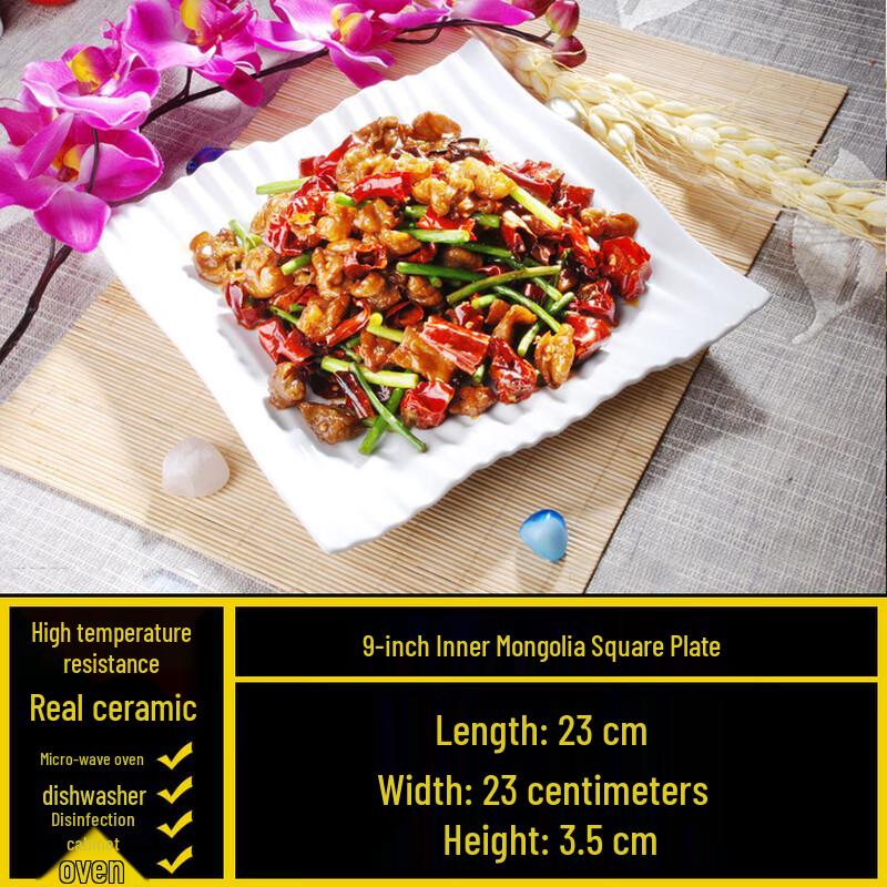 White Ceramic Square Deep Serving Plate