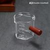 120Ml Wood Handle Glass Espresso Measuring Cup Coffee Extraction Cup With Scale High Temperature Resistance Milk Jug Measure Mug