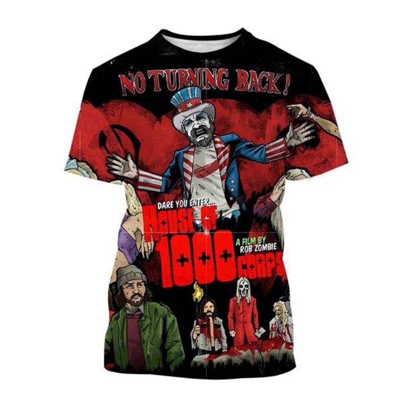 

Горячая Распродажа Футболка с забавным принтом Капитана Сполдинга Дом трупов Мужская мода Хип-хоп Харадзюку Футболки Уличная одежда 6XL