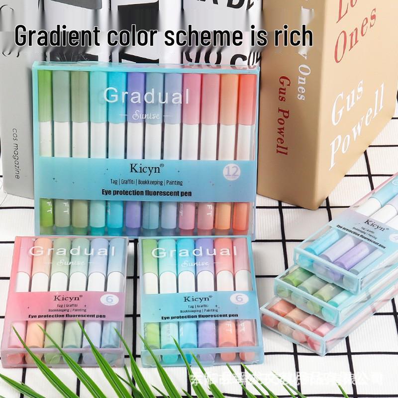 Gradient Highlighter - Vibrant, Eye-Protective, Large Capacity Student Marker