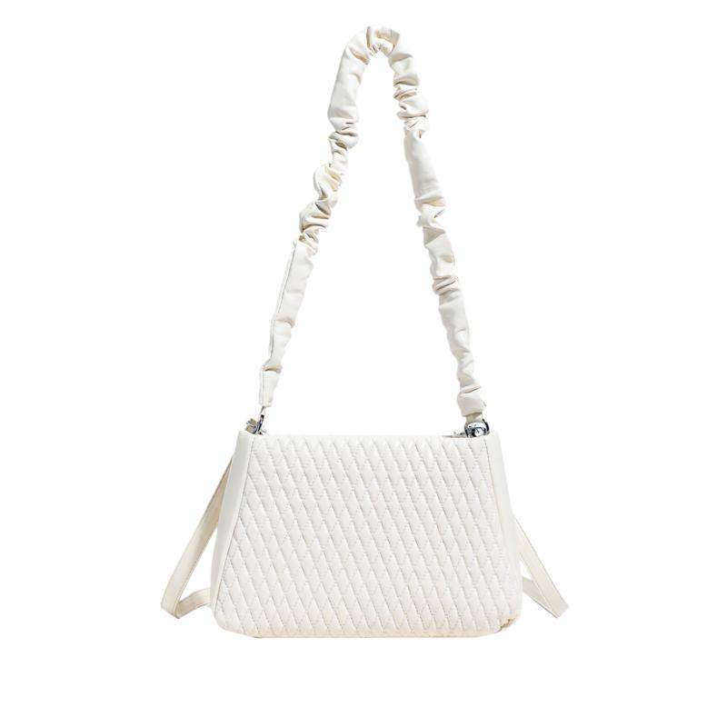 Стеганая сумка на плечо с драпировкой для женщин маленькая мягкая сумка через плечо из искусственной кожи с 2 ремешками модная сумка под мышку для работы и на каждый день 1830₽