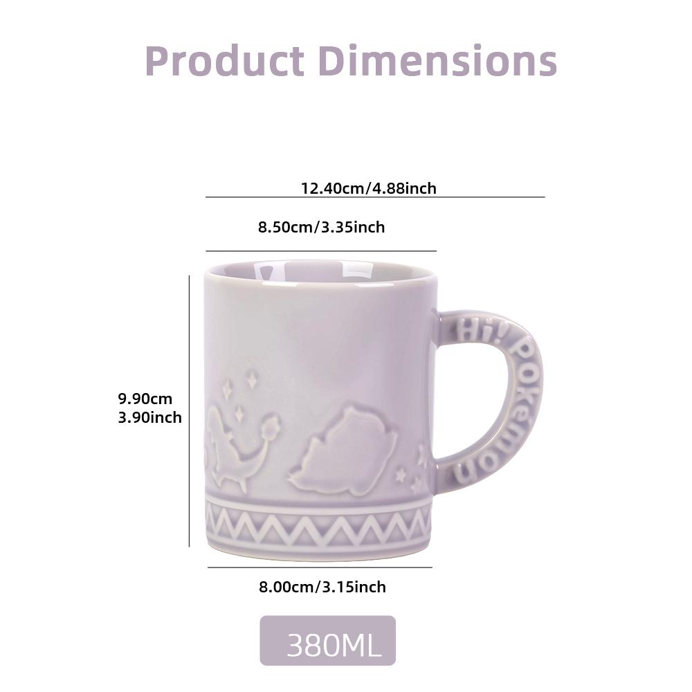 SHUNXIANG Pokemon Licensed Cartoon Relief Ceramic Mugs Coffee Milk Tea Cups Breakfast Cup Children Drinkware Gifts