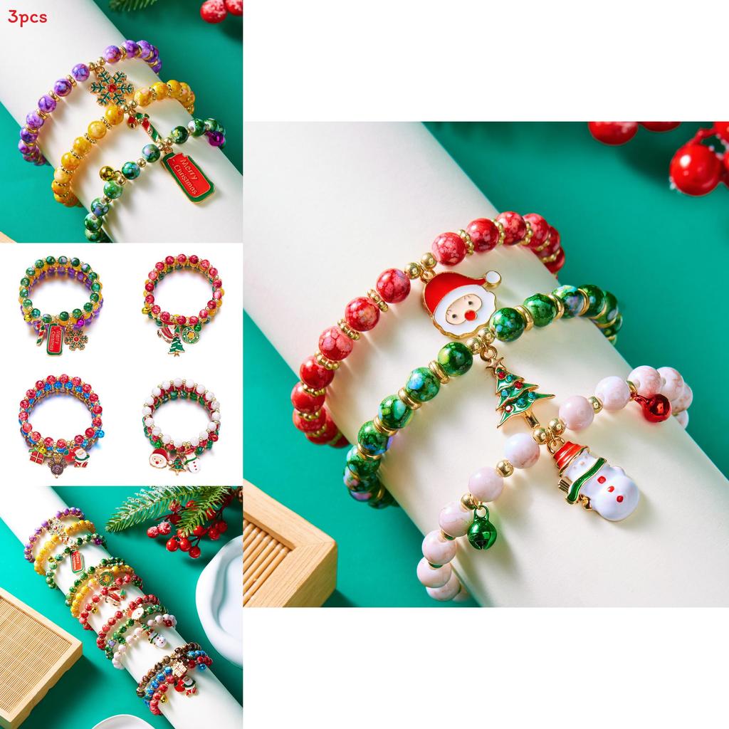 Holiday Themed Alloy Hand Jewelry Trio For Women Christmas Celebration Gift
