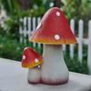 Mushroom Ornament, Fairy Gardening Figurine - Outdoor Decor Mushroom Garden Ornament Figurine, Gnome Favorite Outdoor Decoration, Mushroom Statue (Red