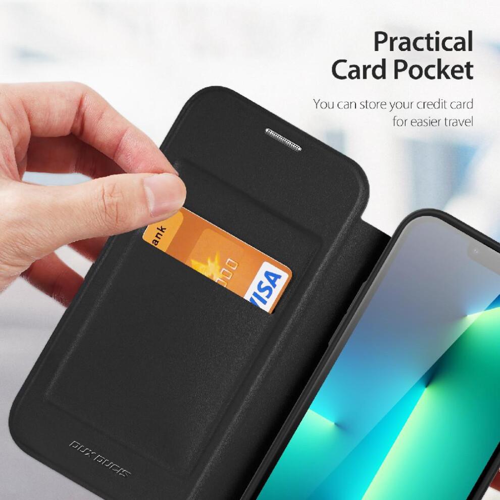(Black) Case For IPhone 13 Pro With RFID Blocking Card Slot PU Leather Cover Shockproof Full Protective Flip Folio Wallet Case Case Wallet With