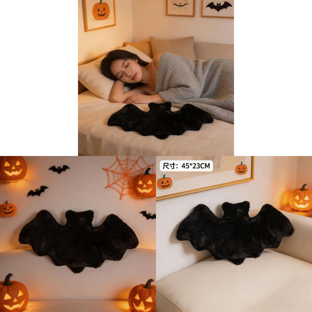 Halloween Bat Throw Pillow With Plush Outer Cover For Festive Home Decor