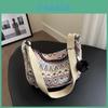 Womens Street Style Canvas Shoulder Bag With Zipper Closure And Mobile Pocket