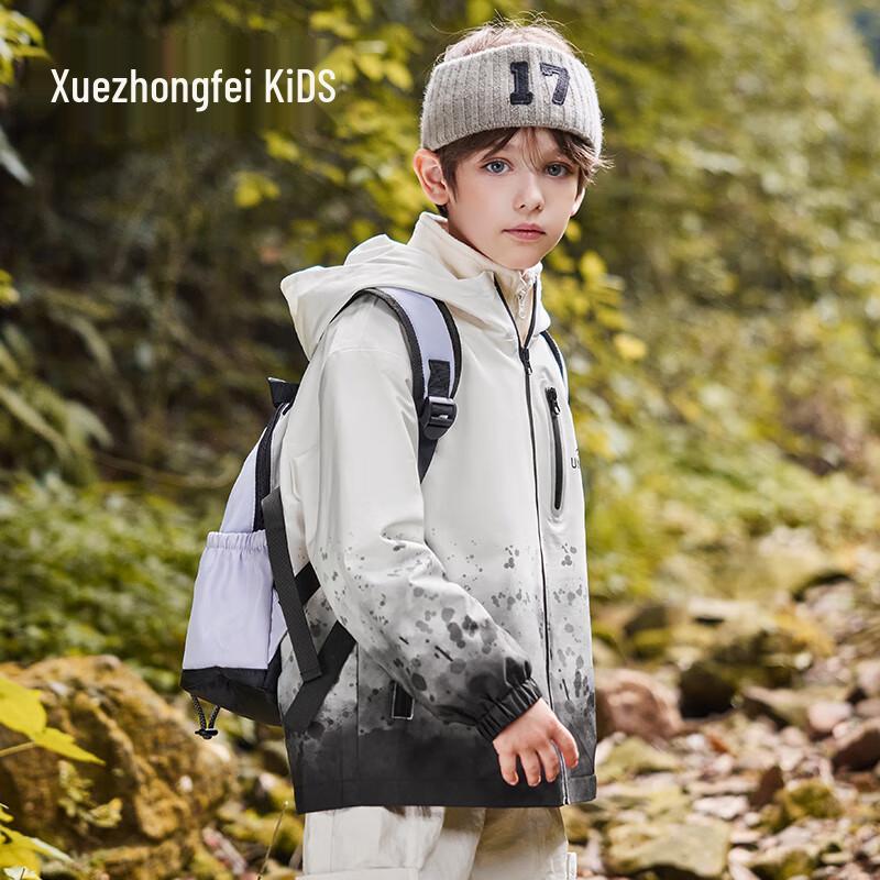 XueZhongFei Kids' 3-in-1 Ink Wash Print Outdoor Jacket
