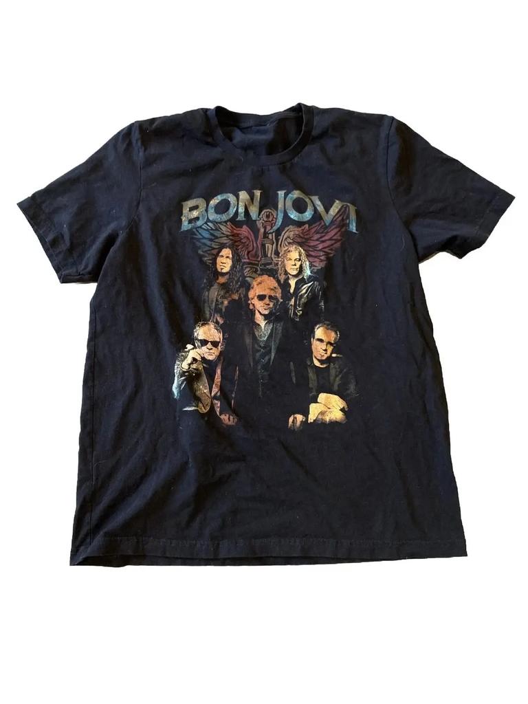 Bon Jovi "These Days" 90s Rock Album Band Photo Vintage Wash Oversized Streetwear Concert Fan Merch T-Shirt Top for Rock Music Lovers Band Collectors