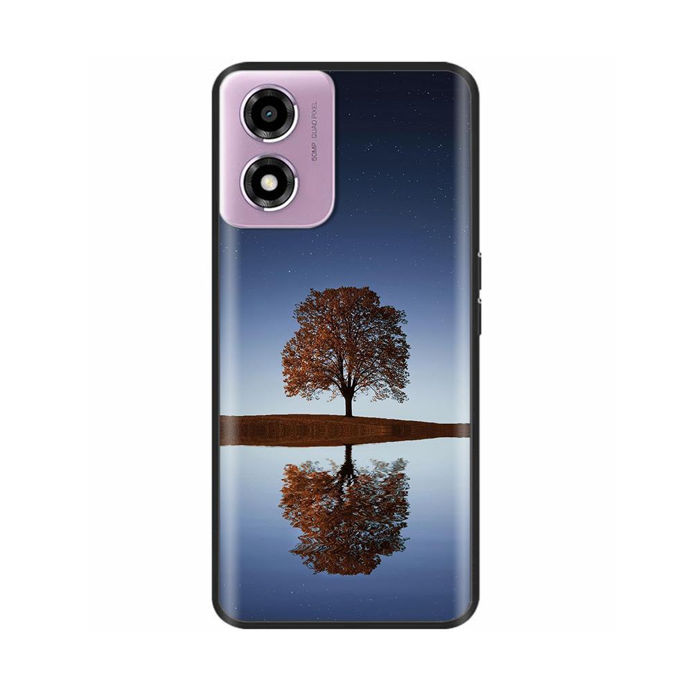Für Motorola Moto E14 Hülle Niedliche Bemalte Weiche Schwarze Silikonhülle 6,56'' Stoßfeste Handyhülle Für Motorola E14 E 14 MotoE14 Taschen