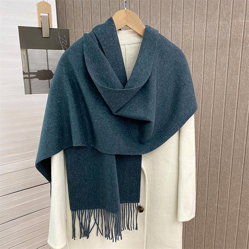 Fashion Solid Color  Women Scarf Winter Hijabs Tessale Tassels Long Lady Shawls Cashmere Like Pashmina Hijabs Scarves Wraps