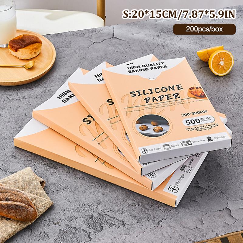 

200Pcs Silicone Oil Paper Heat-Resistant Square Special Paper Non-Stick Cooking Oil Paper For Air Fryer Liners Baking S