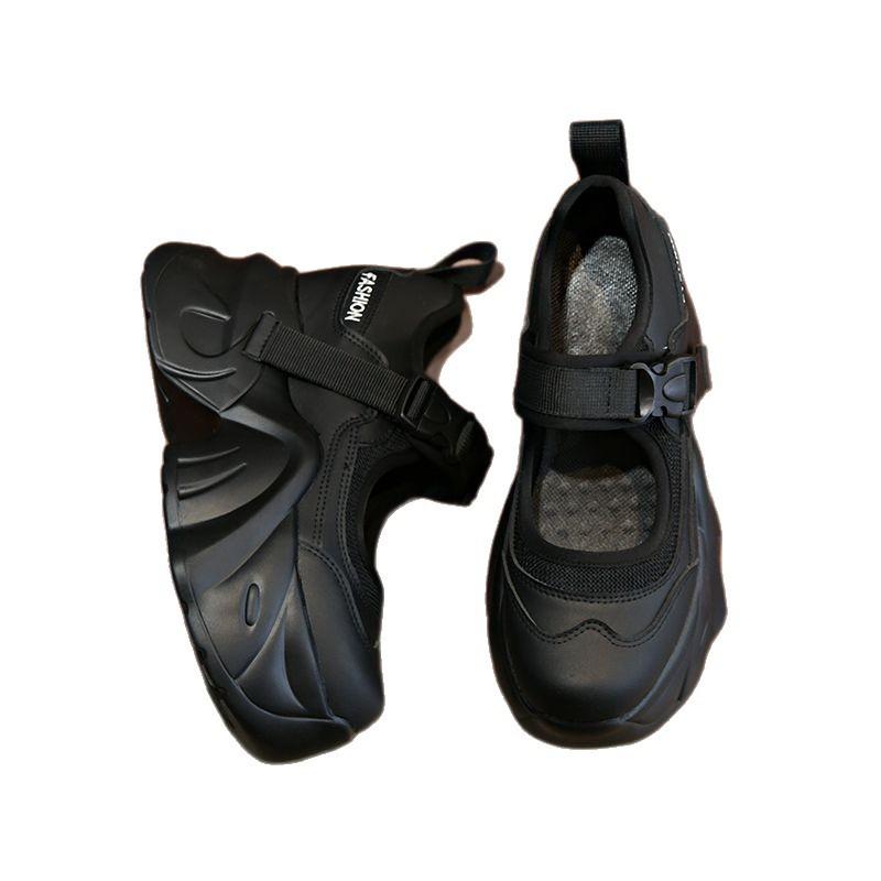 European platform dad shoes women's 2025 new autumn French shallow mouth casual high heels muffin Mary Jane shoes