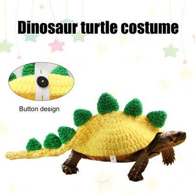 Dinosaur Turtle Costume Adjustable Cute Turtle Sweater Hand-Knitted Warm Apparel for Pet Tortoise Turtle Party Cosplay Costume Photo Shoot Accessory