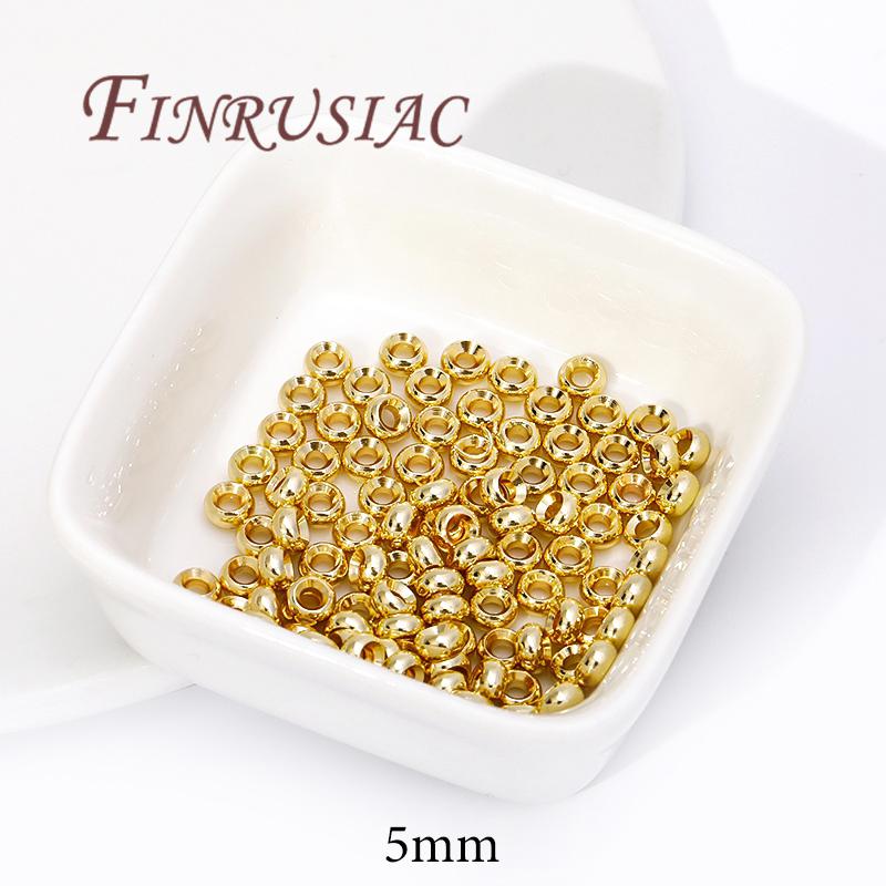 4mm 5mm 6mm 8mm Spacer Bead For Bracelets 18K Gold Plated Separator For Beads, DIY Jewelry Making Accessories