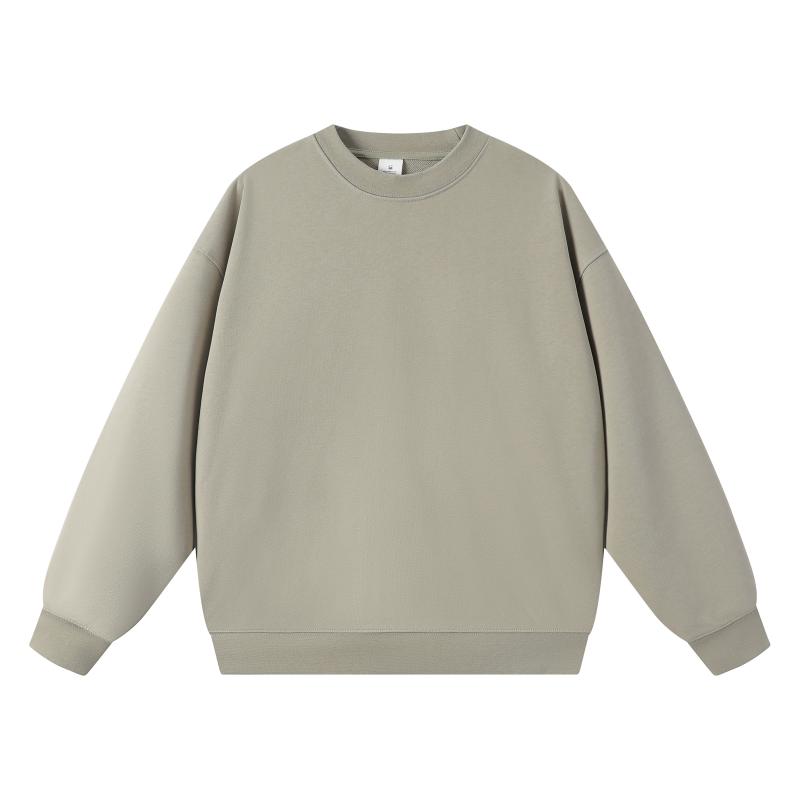 Autumn Loose Drop Shoulder Simple Solid Color Crew Neck Sweatshirt Terry Casual Base Shirt