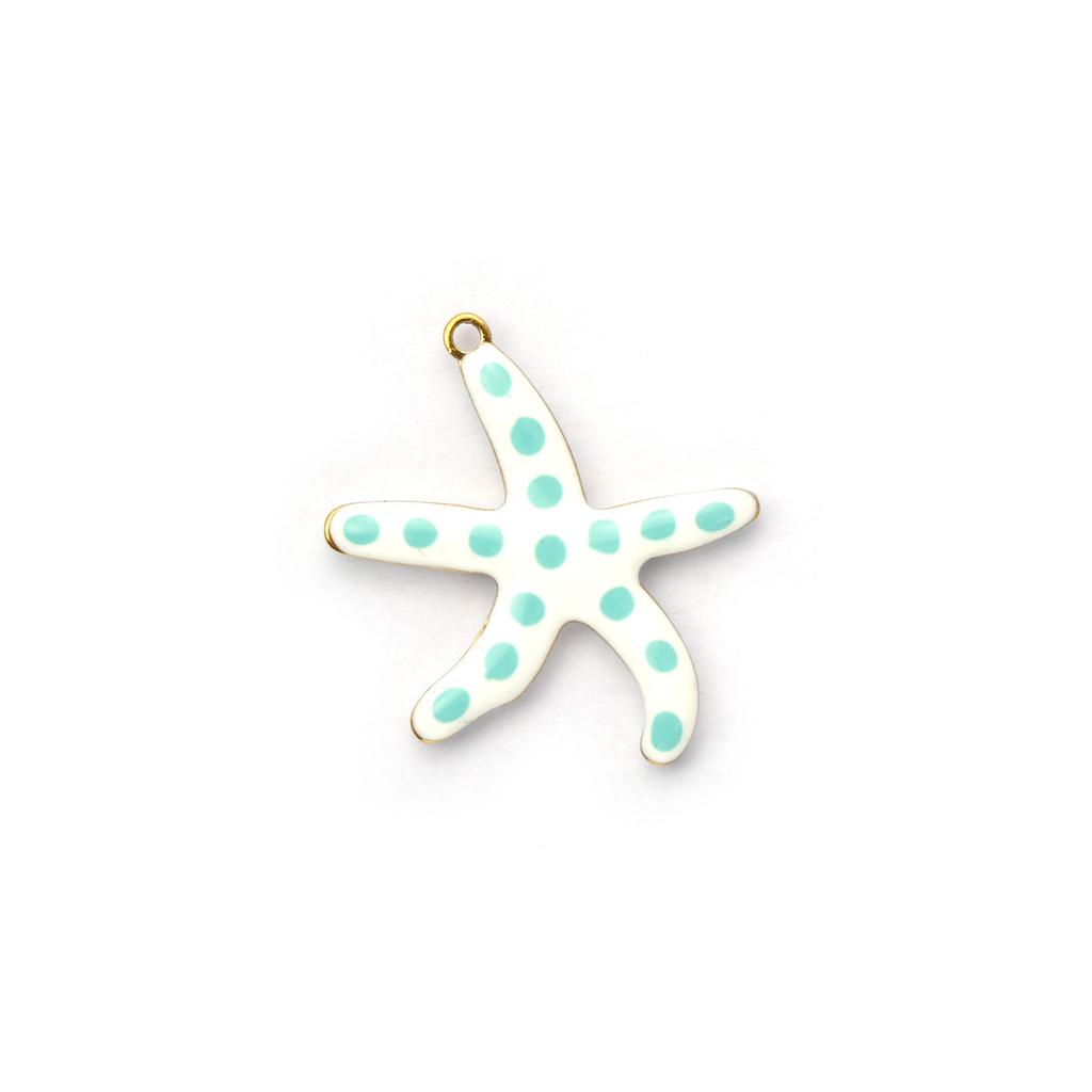 2 Stück 304 Edelstahl Meeres Schmuck Seestern Fisch Anhänger 18 Karat Vergoldet Doppelseitig Emaille Anhänger Für DIY Halsketten Herstellung