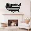 American Flag Metal Wall Art – United States Map Decor, Patriotic Wall Art Featuring US Map, Ideal for Americana Home Decoration