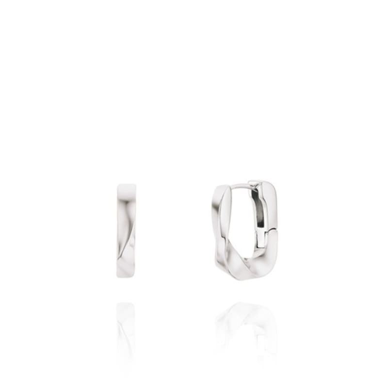 ozel Silver925 Twist Square Hoop Earrings PS159E