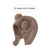 Children Acrylic Hat Kids Warm Hat Kids Winter Hat with Bear Ear Design Button Closure Elastic Band Solid Color Winter Cap