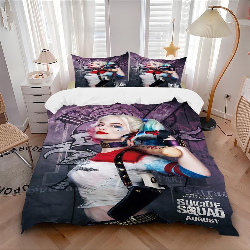 Suicide Squad Harley Quinn Print 3Pcs Bedding Setduvet Cover With 2 Bedropillowcase Home Birthday Gift