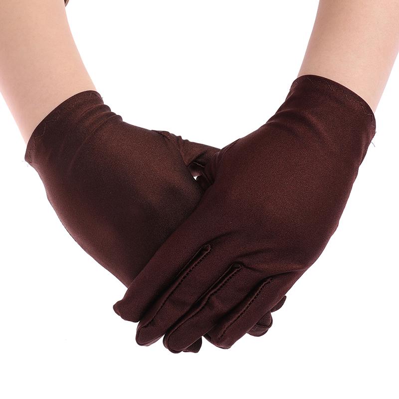 Guanti da Polso Corti in Raso da Ragazza Lisci da Sera Festa Formale Ballo in Costume