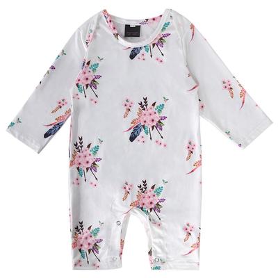 Voberry Infant Baby Girls Lace Flower Long Sleeve Romper Bodysuit with Cap