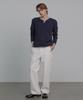 DECOROSO Easy Layered Henley Neck Long Sleeve T-Shirt [Navy]