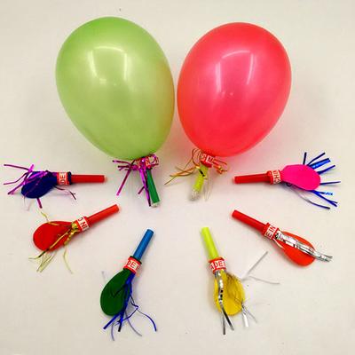 50Pcs Colorful Blowouts Whistle Blowing Dragon With Balloon For Kids Birthday
