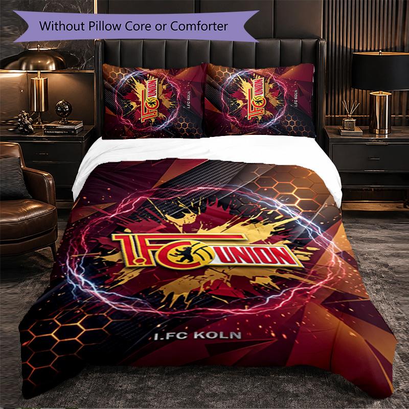 Biancheria da Letto a Tema Union Berlin FC Set 3 Pezzi Copripiumino Biancheria da Letto Decorativa per Camera Adolescenti Decorazione Casa