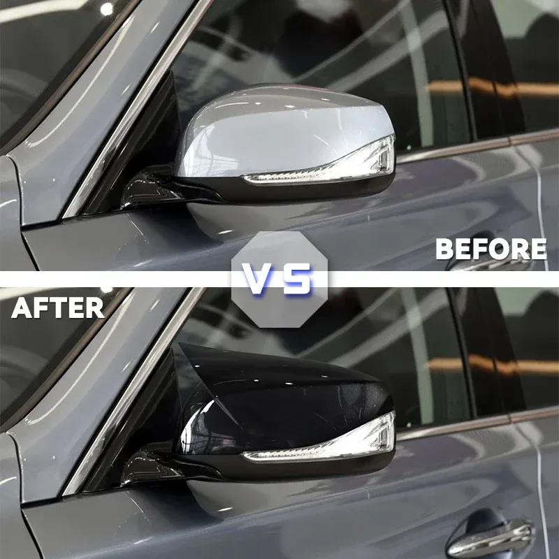 2Pcs Car Side Rearview Mirror Cover Cap Carbon Black Style/Glossy Black For Infiniti Q50 Q60 QX30 Q70 All Models 2014-