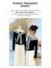 Korean Temperament Patchwork Stripe Tie-Up Long-Sleeve Slim-Fit Top for Women, Spring/Autumn, Niche Unique and Versatile Design