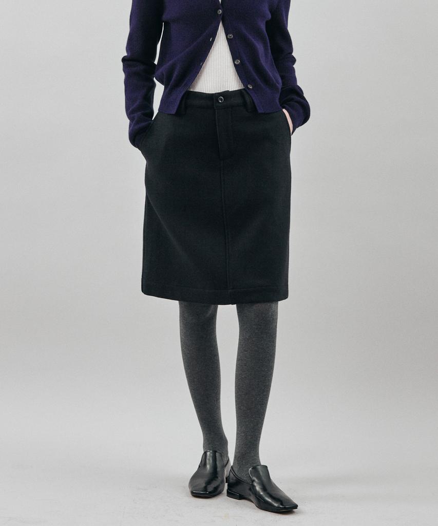 CITYBREEZE Wool Monoline Skirt_Navy